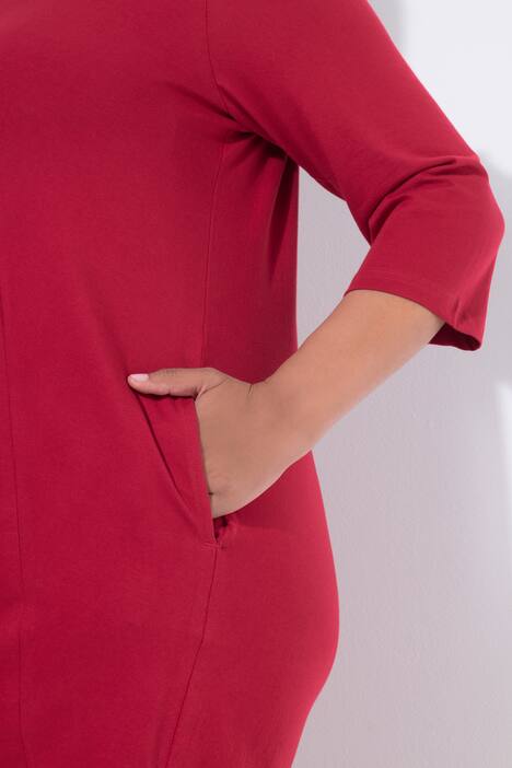 Longshirt, Ziernähte, A-Linie, V-Ausschnitt, 3/4-Arm