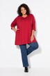 T-shirt long, décolleté en V et manches 3/4, coutures fantaisie, coupe évasée
