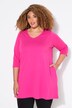 Longshirt, siernaden, A-lijn, V-hals, 3/4-mouw