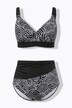 Bikini, todelt, linjer, softcups, justerbare stropper