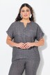 Musselin-bluse, oversized, tunikaudskæring, korte ærmer