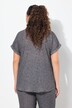 Musselin-bluse, oversized, tunikaudskæring, korte ærmer