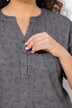 Musselin-bluse, oversized, tunikaudskæring, korte ærmer
