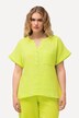 Musselin-Bluse, Oversized, Tunika-Ausschnitt, Halbarm