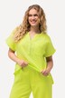 Musselin-Bluse, Oversized, Tunika-Ausschnitt, Halbarm