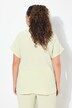 Musselin-bluse, oversized, tunikaudskæring, korte ærmer