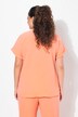 Musselin-bluse, oversized, tunikaudskæring, korte ærmer