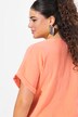 Musselin-bluse, oversized, tunikaudskæring, korte ærmer