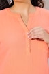 Musselin-bluse, oversized, tunikaudskæring, korte ærmer