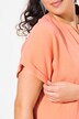 Musselin-bluse, oversized, tunikaudskæring, korte ærmer