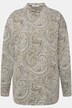 Longsleeve, oversized, glitter-Paisley, ståkrave, sideslidser