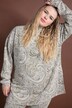 Longsleeve, oversized, glitter-Paisley, ståkrave, sideslidser