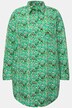 Skjortebluse, oversized, tribal print, knaplukning, skjortekrave