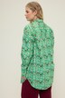 Skjortebluse, oversized, tribal print, knaplukning, skjortekrave