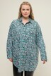 Skjortebluse, oversized, Paisley-print, knaplukning, skjortekrave