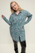Skjortebluse, oversized, Paisley-print, knaplukning, skjortekrave