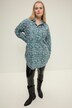 Skjortebluse, oversized, Paisley-print, knaplukning, skjortekrave