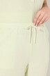 Rose slip-on-bukser i musseling, brede ben og elastisk linning
