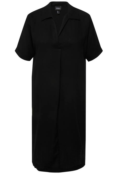 Mini šaty, oversize, límeček, výstřih do V, krátké rukávy