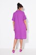 Mini-jurk, oversized, overhemdkraag, V-hals, halve mouwen