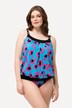 Tankini à motif léopard fluo, avec bonnets souples et bretelles réglables