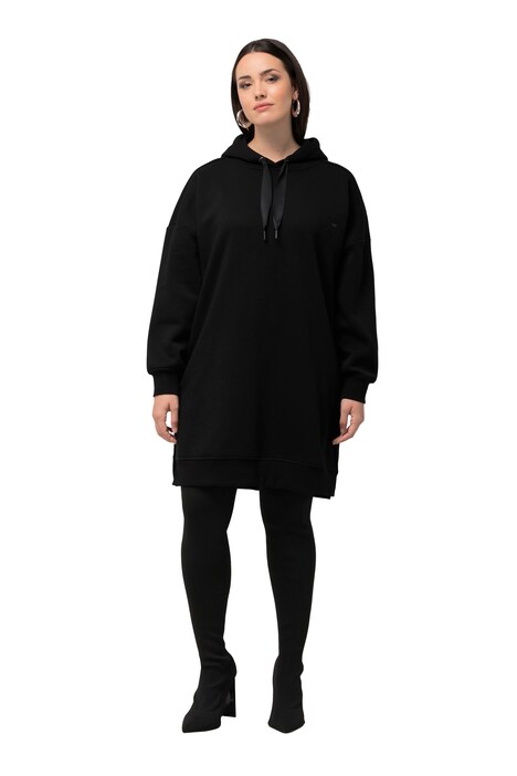 Teplákové šaty, oversize, kapuce, dlouhé rukávy, mini délka