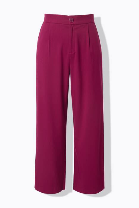Broek, wijde pijpen, hoge taille, gedeeltelijk elastische tailleband