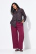 Pantalon taille haute à jambes larges et taille partiellement élastique