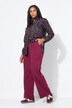 Pantalon taille haute à jambes larges et taille partiellement élastique