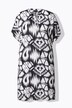 Robe oversize à col tunisien et manches courtes