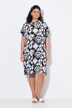 Robe oversize à col tunisien et manches courtes