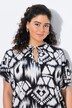 Robe oversize à col tunisien et manches courtes