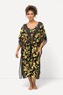 Kaftan, citroner, kant, V-udskæring, korte ærmer
