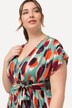 Kaftan, vlekkenmotief, strikbandje, korte mouwen