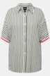 Chemisier oversize en lin mélangé, col chemise et manches courtes