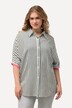 Chemisier oversize en lin mélangé, col chemise et manches courtes