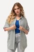 Chemisier oversize en lin mélangé, col chemise et manches courtes