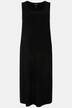 Robe en jersey, sans manches. Décolleté carré. Coupe évasée