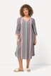 Kaftan, motiefstrepen, oversized, V-hals, 3/4-mouwen