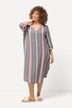 Kaftan, motiefstrepen, oversized, V-hals, 3/4-mouwen