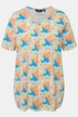 Abstract Print Short Sleeve V-Neck Tee