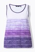 Top, gradiente con rayas, forma en A, cuello redondo, sin mangas