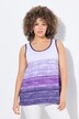Top, gradiente con rayas, forma en A, cuello redondo, sin mangas