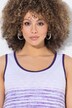 Top, gradiente con rayas, forma en A, cuello redondo, sin mangas