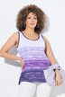 Top, gradiente con rayas, forma en A, cuello redondo, sin mangas