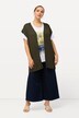 Gebreide bodywarmer, palmen, oversized, open model, mouwloos