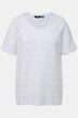 T-shirt, strukturstriber, V-udskæring, korte ærmer