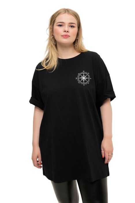 Oversize tričko, kompas, kulatý výstřih, krátké rukávy