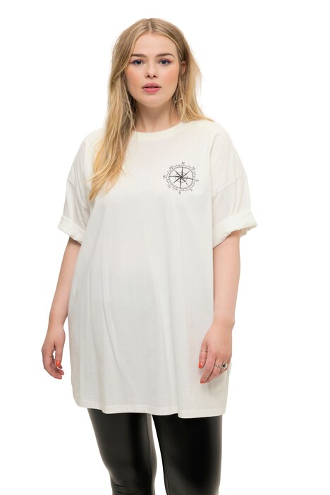 Oversize tričko, kompas, kulatý výstřih, krátké rukávy