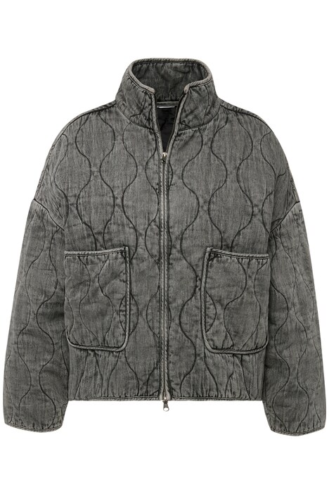 Prošívaná bunda, oversize, vintage, stojáček
